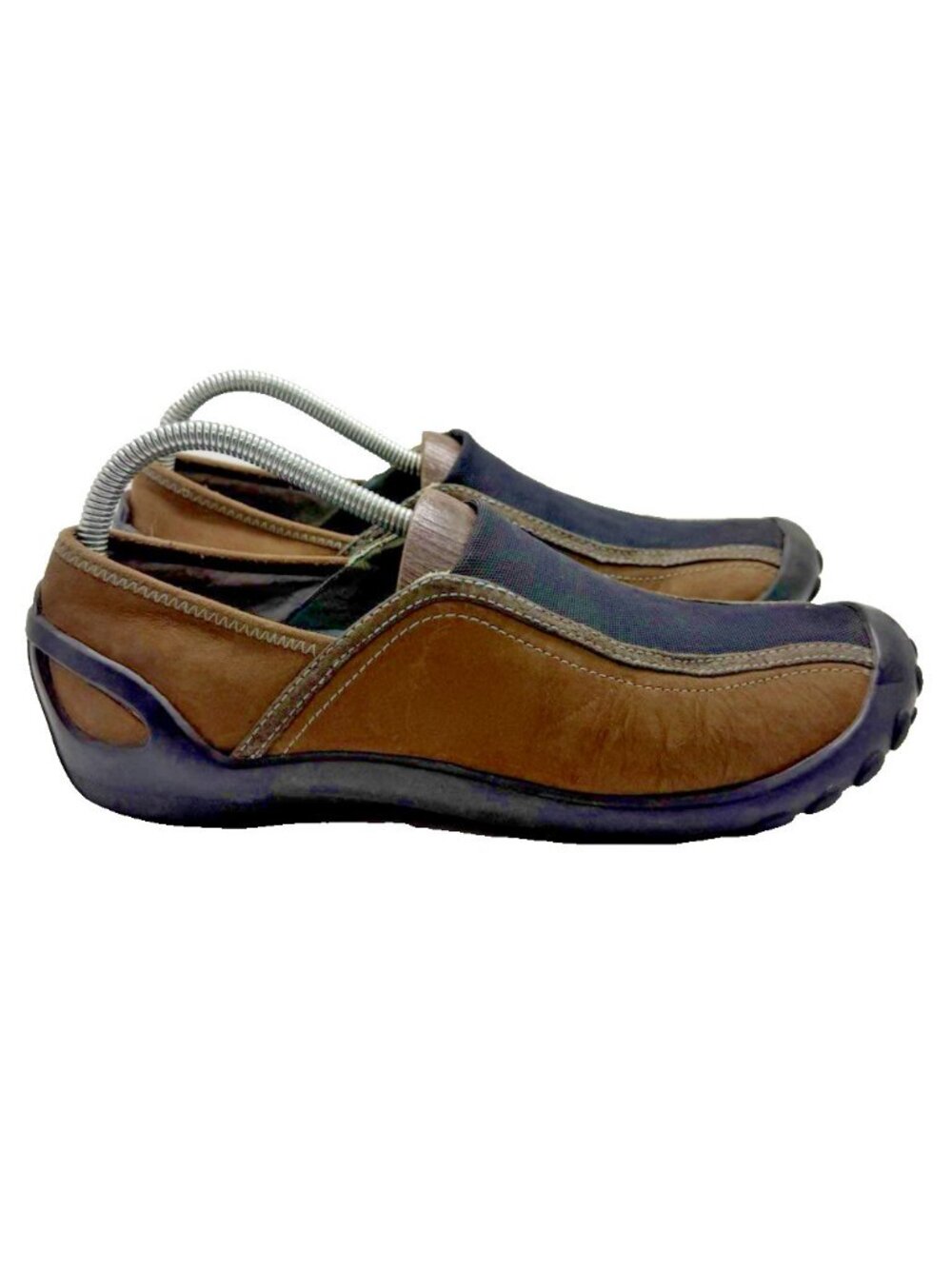 Privo Clarks Brown/Black Suede Leather Slip On Comfort Shoes Women Sz 8.5M 75324